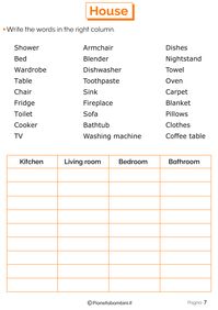 Vocaboli della Casa in Inglese: Esercizi per la Scuola Primaria | PianetaBambini.it