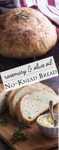 Love making artisan bread but want it to be quick and easy? This rosemary no knead bread bakes up like a dream in your dutch oven and only takes a few minutes of work. | justalittlebitofbacon.com