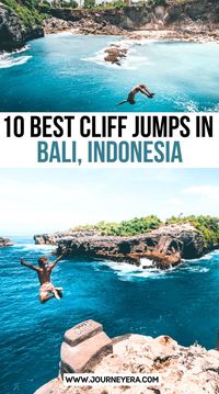 10 Best Cliff Jumps In Bali, Indonesia. Here's the list of Bali cliff jumps from places I’ve personally jumped. However, things change over time so remember to do your own precautionary checks before jumping. My favorites on this list were the non-commercial jumps that we just kind of made up after exploring on the Nusa Islands. bali cliff jumping | cliff jumping in bali #bali #indonesia #cliffjumpspots #cliffjump