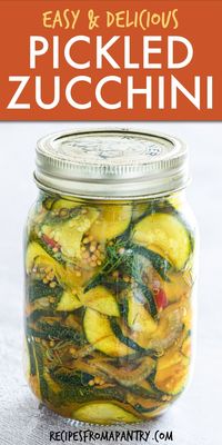 Making quick pickled zucchini is incredibly easy! All that's needed is 15 minutes of prep time and a handful of everyday pantry staples. Zucchini pickles are the perfect accompaniment to all your favorite summertime dishes. They add tons of flavor and great texture to burgers, sandwiches, and salads. Click through to get this awesome Pickled Zucchini Recipe!! #pickledzucchini #zucchinipickles #quickpickledzucchini #pickledzucchinisrecipe #kitchentips #howto #kitchenhacks #vegan #glutenfree