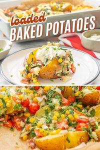 A Loaded Baked Potato is one of my kids' favourite meals, bright colourful and you can go as crazy as you want with the toppings you can't go wrong. An easy customisable dinner idea. Perfect for using up leftovers. Check out my website for the full recipe and other kid friendly easy recipes.