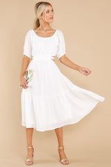 Pretty White Midi Dress - The Bachelorette | Red Dress