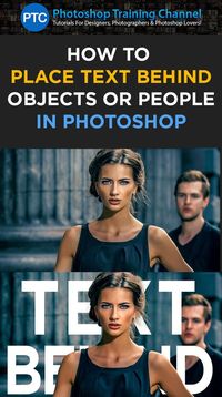 In this tutorial, you will learn how to easily place text behind an object in a photo with Photoshop!