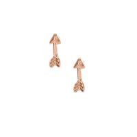 18kt Gold Plated Rose Gold Arrow Earrings ($14.99, $8.99) • Post back closure. 18kt gold plated. A pair of rose gold arrow stud / post earrings. | claires.com/us