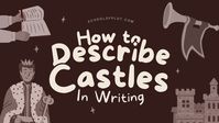 When you're describing a castle, consider whose perspective you're writing from. Perhaps a prince might gloss past the fine masonry but a peasant might feel awed by it. Maybe a prisoner might focus on details that are grim or foreboding. Maybe a struggling king would notice threadbare tapestries and thin cushions.    F