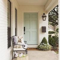 green front door with black hardware - Google Search