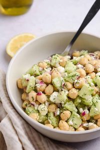 Chickpea Cucumber Feta Salad - Real Greek Recipes