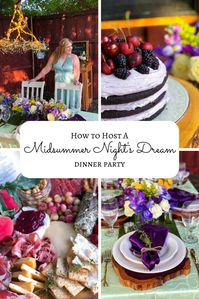 Looking for a magical summer party theme? Here's how to host A Midsummer NIght's Dream dinner party inspired by William Shakespeare's play! Recipes include a Love-in-Idleness elderflower cocktail, a Midsummer cheeseboard, Kissing Cherries Chicken, and Chocolate Lavender Dream Cake. #shakespeare #theatre #theatreparty #shakespeareparty #amidsummernightsdream