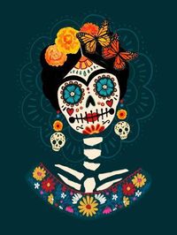 size: 12x9in Art Print: Bright Day of the Dead II by Victoria Barnes :