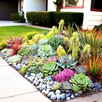 Use Succulents as Lawn Alternatives Front Yard Succulent Garden Landscape Idea Image (1)