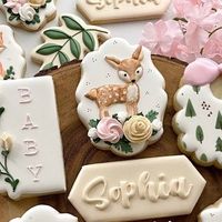 A Pretty Celebration on Instagram: "Repost @mayaandcocookies: Sweet woodland cookies for a baby shower. #cookies #cookieart #woodlandcookies #galletasdecoradas #galletitas #animalesdelbosque #babyshowercookies #woodlandbabyshower"