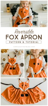 Tablier renard /! pattern pour enfants, à adapter pour adulte