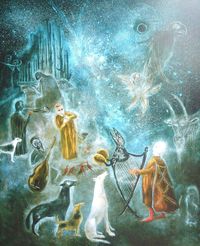 Surrealist painting by Leonora Carrington - so much imagery in one work! Title: Mexico City