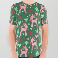 Buy Retro Christmas Fawn Pattern All Over Graphic Tee by Daydreamer Alley. Worldwide shipping available at Society6.com. Just one of millions of high quality products available.