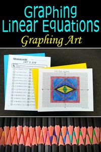 This is a great activity to practice graphing linear equations in slope intercept form.  Your algebra students will love this activity.  Middle school math students will also practice their geometry by coloring their art according to the area of the polygons.  Perfect math activity for your classroom.  Click here for more information.