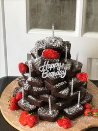 Brownie birthday cake