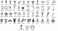 Chart with symbols for Hellenic Gods.