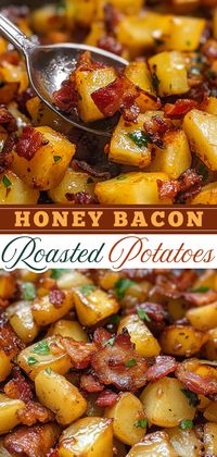 Enjoy these sweet and savory Honey Bacon Roasted Potatoes! This easy side dish combines crispy bacon, fluffy potatoes, and a touch of honey for the perfect flavor. Great for family dinners or holiday meals, these roasted potatoes are sure to please everyone at the table. Make your next meal special with this simple recipe that brings delicious taste with minimal effort!