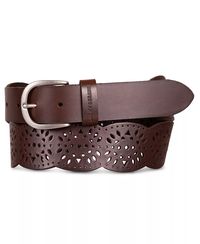 Lucky Brand Women's Perforated Scalloped Edge Leather Belt - Macy's