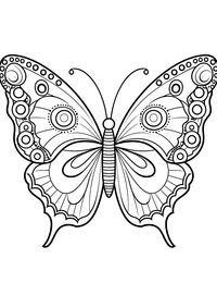 Doodle Butterfly: A whimsical butterfly with intricate doodle patterns on its wings. (Free Printable Coloring Page for Kids)