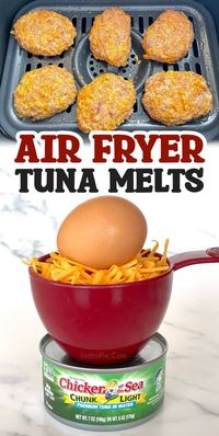 These air fryer tuna melt patties make for a perfect lunch or quick dinner option, especially on busy weeknights when you don’t have much time to cook! They’re also great for meal prep on a keto diet as they can be stored in the fridge for a few days and reheated back in the air fryer. Tuna is a great pantry staple that's low in carbs and high in protein. It's perfect for making last minute meals when you haven't had a chance to grocery shop. Simply mix with an egg, cheddar cheese, and seasoning. Form into patties and throw the mixture into your air fryer! This also works well with canned chicken.