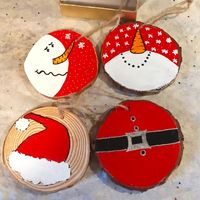 Add A Unique Touch To Your Christmas Tree This Year With This Handmade And Artist-Designed Ornaments. Crafted From Wood And Acrylic, These Rustic Ornaments Feature A Festive Hand-Painted Christmas Theme. Measuring 3 Inches In Length, Height, These Medium-Sized Circular Ornaments Are Perfect For Any Adult Recipient Looking To Personalize Their Christmas Decor. The Ornament Comes From The Christmas Collection And Is An Original. Perfect For Any Occasion But Would Make An Especially Great Addition