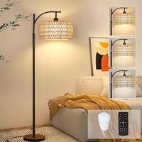 【3-in-1 Standing Lamp with Two Shade】The boho floor lamp comes with a boho rattan and linen drum lampshade, has 3 display effects. The removable lampshade can be freely combined according to your preference.