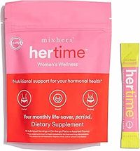 MIXHERS Hertime PMS - Hormone Balance for Women - PMS & Menstrual Relief - with Minerals, Peony Roots, Siberian Ginseng - Supplement for Women - 15 Drink Packets - Sugar Free - Juicy Peach