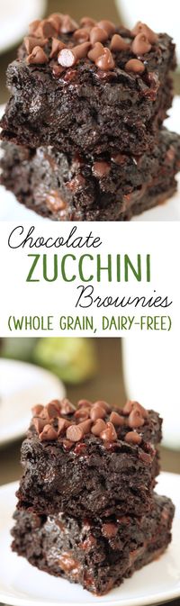 Chocolate Zucchini Brownies (100% whole grain, dairy-free) – Texanerin Baking