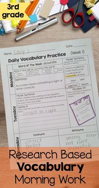 Vocabulary is one of the areas that stops my readers from excelling to their potential. This vocabulary morning work will help me use Marzano's framework to build academic vocabulary and use the 10-minutes I have during arrival more effectively.