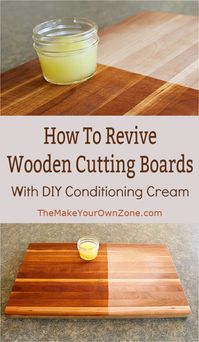 Wooden Cutting Board being cleaned with homemade cutting board conditioning cream via @bevmyo