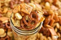 Loaded with flavor and crunchy goodness, this Ranch Cheesy Chex Mix is the new ultimate tailgating party snack mix! It's also wonderful for an after-school snack and stores well for up to a week in an airtight container.