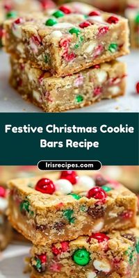 Make your holidays sweeter with these easy and festive Christmas Cookie Bars! Packed with holiday flavors and colorful sprinkles, they're perfect for parties or cozy nights in. Save this Pin for a holiday baking favorite!