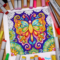 Butterfly Coloring Page from Thaneeya McArdle's Think Happy Coloring Book