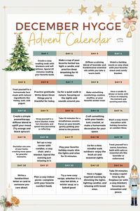 December hygge advent calendar, self care for the holidays, science of essentials, intentional, calm