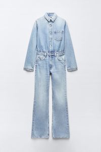 TRF LONG DENIM JUMPSUIT - Blue | ZARA United States