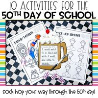 Celebrate the 50th Day of School 1950's Style! This pack includes 10 fun literacy and math activities to help you celebrate the 50th day of school with your students. Everything revolves around the number 50! This is a PDF file. Simply print and go! What's Included?5 Literacy Activities 5 Math Activ...