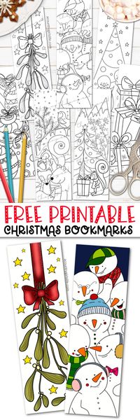 Instantly download our CUTE christmas coloring pages free printable! They're Christmas and winter themed bookmarks that you can color! Perfect for kids, teens or even adults! What a great holiday or Christmas family activity to keep the kids busy while you wrap, bake and prepare for the holidays!