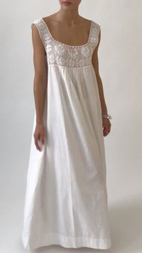 New vintage arrivals, weekly. Vintage, Edwardian, crochet, white, cotton chemise gown.  #esmesdrawertoo