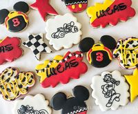 Sweet Little Something Bakery on Instagram: “Mickey Roadster Racers Party Cookies 🏎🏆🏁 Happy 3rd Birthday Lucas!  So fun making these! Thank you for giving me full reign on the final…”