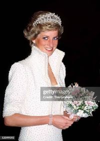 HONG KONG - NOVEMBER 10: Princess Of Wales In Hong Kong Wearing An Outfit Described As The Elvis Look Designed By Fashion Designer Catherine Walker. Tour Dates 7-10 November.