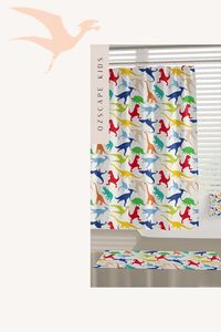 Does your toddler boy love dinosaurs? Looking for dinosaur themed room decor? We love designing kids decor. This colourful dinosaur bathroom shower curtain is made from a water repellent fabric and is available as an extra long curtain. Matching dinosaur bath towels & bath mat and your toddler will rawr with delight! Shop Now: https://etsy.me/33DKEZ1 #ozscapehomedecor #toddlerboydecor #boybathroom #dinosaurroomdecor #dinosaurbathroomboys #toddlerdinosaurroom #toddlerbathroomideas #boysbathr