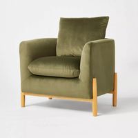 Elroy Accent Chair With Wooden Legs Brown Velvet - Threshold™ Designed With Studio Mcgee: Polyester Upholstery, Plywood Frame : Target