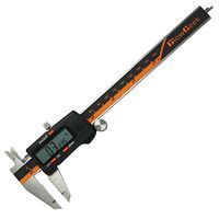 GlowGeek Electronic Digital Caliper InchMetricFractions Conversion 06 Inch150 mm Stainless Steel Body OrangeBlack Extra Large LCD Screen Auto Off Featured Measuring Tool * Check out the image by visiting the link.Note:It is affiliate link to Amazon.