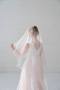 Leah Ombre Bridal Veil / Drop Veil / Double Tier Veil With Blusher / Elbow, Fingertip, Ballet, Waltz, Chapel, Cathedral, Royal Length Veil - Etsy