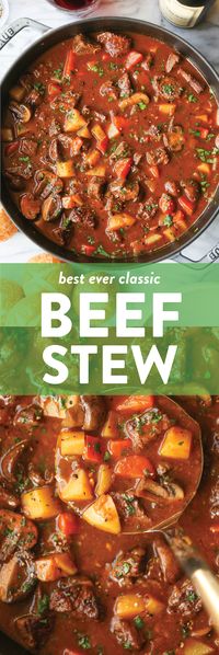 Best Ever Beef Stew - Best Ever Beef Stew - A cozy, classic beef stew with tender beef, carrots, mushrooms + potatoes. Everyone will love this, especially on those chilly nights!