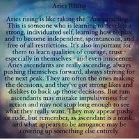 Ascendant or Rising Sign in Aries