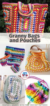 Granny Bags and Pouches Free Crochet Patterns