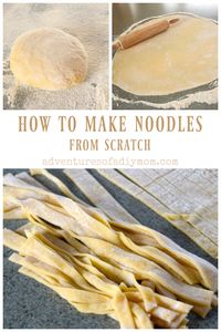 How to make noodles from scratch - without any fancy equipment and just a few staple ingredients. #homemadenoodles #noodlesfromscratch