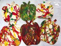 apple roll painting - fun, messy process art for kids to celebrate fall